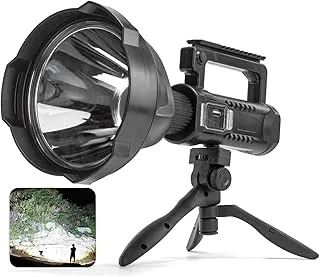 Proyector recargable, 2,000,000 lúmenes, linterna LED súper brillante, IPX5 impermeable de mano para camping, barco, senderismo, emergencias (grande)