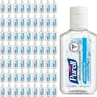 Purell Advanced 3901-72-CMR - Gel refrescante desinfectante de manos, aroma limpio, botella de tamaño de viaje de 1 fl oz (paquete de 72)