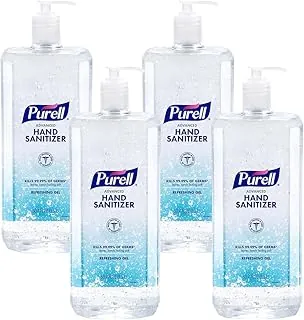 PURELL Desinfectante de manos de gel refrescante avanzado, aroma limpio, botella con bomba de 1.5 L, 4/cartón
