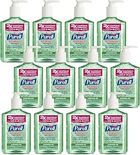 PURELL Gel calmante desinfectante de manos avanzado con aloe y vitamina E, botella de bomba de 8 onzas líquidas (paquete de 12) - 3016-12-CMR