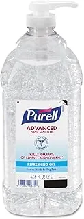 Purell Gel refrescante desinfectante de manos avanzado, aroma limpio, botella dosificadora de 2 litros (paquete de 1). 9625-04