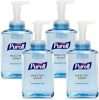 Purell marca JABÓN SALUDABLE Suave y Sin Espuma, Sin Fragancia, 17.4 fl oz Botella de Jabón de Manos con Bomba de Mesa (Paquete de 4) - 5016-04