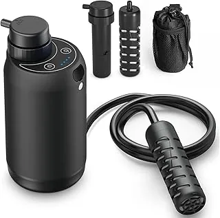 Purificador de agua portátil para acampar Sistema de filtración de agua dual de 0.01 micrones para mochileros al aire libre, senderismo, emergencia - Versión de filtros dobles