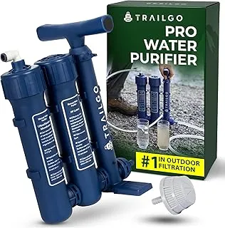 Purificador de agua profesional sistema de purificación de agua para supervivencia, bomba de mano de gran volumen, filtro de agua portátil para camping, senderismo, caza, preparación para emergencias, sistema de filtración de agua de 3 etapas