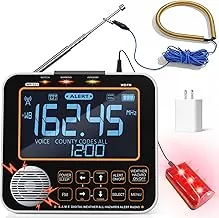 Radio de alerta meteorológica NOAA para el hogar - S.A.M.E. Programación localizada, 23 códigos de país y más de 75 alertas de emergencia Radio meteorológica NOAA con antena externa de respaldo de