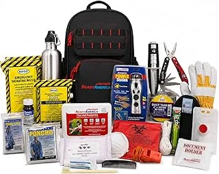 Ready America Kit de emergencia Elite de 72 horas, 1 persona, mochila de 3 días, incluye kit de primeros auxilios, manta de supervivencia, alimentos de emergencia, bolsa portátil de preparación para desastres para terremotos, incendios, inundaciones