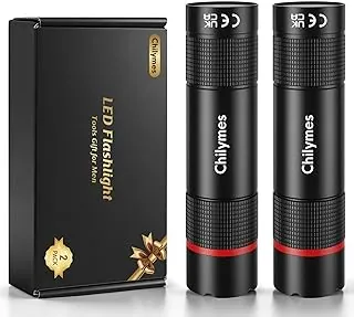 Rechargeable Flashlights 2 Pack, USB C Rechargeable LED Flashlight, Zoomable Waterproof 4 Modes Pocket EDC Handheld Flashlight for Camping Hiking Dog Walking Home Emergency, Tool Gifts for Men Dad Him