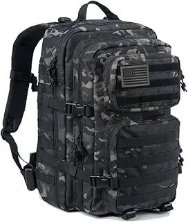 REEBOW GEAR Mochila táctica militar para hombre, grande, paquete de asalto de 3 días, mochila Molle Bag (camuflaje negro)