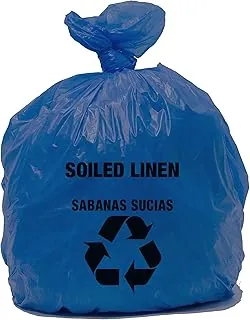 RESILIA Bolsas de lino sucio de alta resistencia – Eliminación de residuos hospitalarios, bolsa de lavandería, forro de basura, almacenamiento sanitario, aprobado por OSHA, azul oscuro, 33 galones, 29