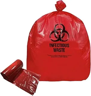 RESILIA Bolsas de riesgo biológico – Eliminación de residuos peligrosos, cumple con las normas DOT ASTM para uso hospitalario, aprobadas por OSHA, rojas, 10 galones, 24 pulgadas de ancho x 24 pulgadas