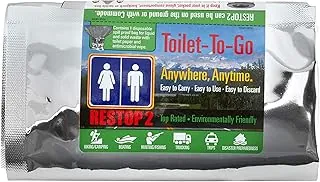 RESTOP 2 bolsas de basura portátiles para inodoro sólido (Poop) y líquido (orina) a prueba de fugas, papel higiénico y toallita húmeda incluidos