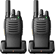 Retevis H-777 Walkie Talkies recargables, mini radios de 2 vías de largo alcance, pequeño Walky Talky, radios bidireccionales FRS portátiles con linterna LED (negro, paquete de 2)
