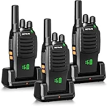 Retevis H-777H Walkie Talkies recargables, radios de 2 vías de largo alcance, USB-C, VOX, antena corta, pantalla oculta, linterna, radios portátiles FRS bidireccionales para adultos, regalo familiar (paquete de 3)