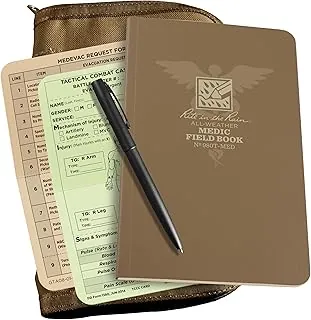 Rite in the Rain Kit de cuaderno médico de encuadernado suave para todo tipo de clima, 5.75" x 8.5", kit de médico de atención prolongada de accidentes (No. 980T-MED-KITL)