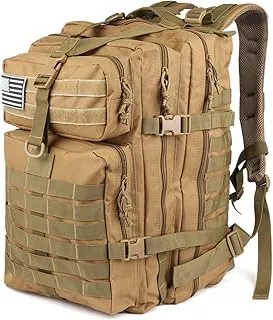ROARING FIRE Mochila táctica, paquete de asalto del ejército, mochila Molle para el paquete de 3 días, bolsa preparadora de 45 L