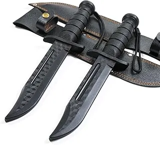 RTCT Dagas de entrenamiento de polipropileno Leatherneck S/F Trainer (Paquete de 2) Cuchillo de plástico negro ligero para defensa personal seguro, fácil, divertido, cosplay, combate, militar, artes