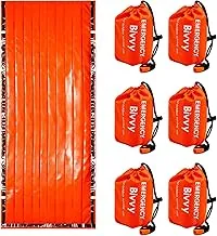 Saco de dormir de emergencia, bolsa de supervivencia con silbato impermeable Mylar térmico Bivy Sack tienda de campaña de supervivencia para dormir refugio para acampar senderismo al aire libre