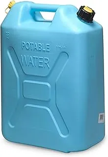 Scepter - Jarra de agua de plástico portátil estilo militar de 5 galones, grado alimenticio, con pico reversible para camping y almacenamiento de emergencia, azul