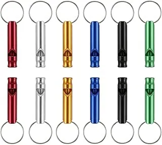 Silbato de emergencia con llavero, silbatos de seguridad de aluminio extra fuertes, silbatos de supervivencia para camping, senderismo, canotaje, caza, pesca, entrenamiento, deportes al aire