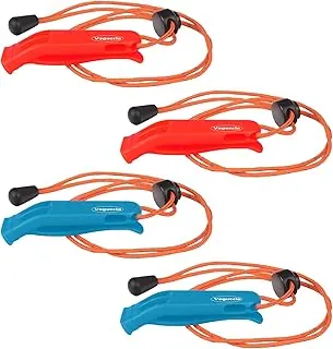 Silbato de emergencia de 3/4 piezas, silbato de supervivencia súper fuerte con cordón para alerta de seguridad, navegación, natación, kayak, senderismo, campamento, caza y señalización de