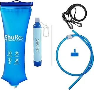 Sistema de filtración de agua alimentada por gravedad con correa ajustable para árbol, bolsa de gravedad con popote de filtro, purificador de agua de supervivencia para viajes, mochileros y