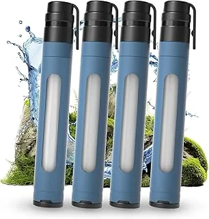 Sistema de filtración de agua con ventana transparente, filtro de agua de supervivencia para suministros al aire libre y campamento | Purificador de agua de emergencia ultraligero, portátil y duradero