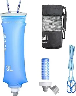 Sistema de filtro de agua por gravedad de 3.0L, cartucho de filtro de agua de 0.1 micrones y bolsa de apertura de 1.654 in, filtro de agua para acampar para mochileros, senderismo