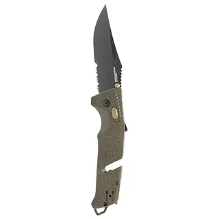 SOG Trident en Cuchillos Plegables Profesionales Ambidiestros Parcialmente Serrados | Hoja de Acero Inoxidable CRYO D2 Tratada Términicamente