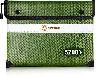 SPVIOQI Bolsa de documentos ignífuga 5200F mejorada – Aislamiento térmico, 8 capas de materiales funcionales, resistente al agua, bolsa segura ignífuga con cremallera, perfecta para efectivo