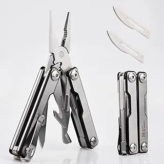 SQT Multiherramienta 2051 11 en 1, plegable, multiherramienta profesional para hombres, bricolaje, campamento al aire libre, reparaciones en el hogar, kit de supervivencia, senderismo, pesca, uso de emergencia, compacto y duradero, regalo ideal para hombres