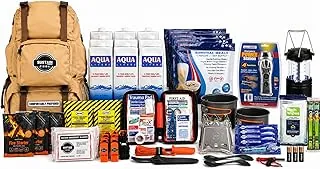 Sustain Supply - Kit de comodidad de emergencia para 4 personas, mochila de supervivencia de 72 horas con comida y agua de estante largo, primeros auxilios, iluminación, herramientas y suministros de emergencia para preparación para desastres