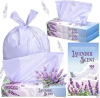 Teenyyou 200 bolsas de higiene perfumadas de lavanda de 14 x 8 pulgadas, eliminación discreta de residuos para productos femeninos, eliminación de pañales o bolsas de residuos de mascotas con pestañas fáciles de atar