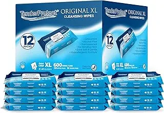TenderProtect® Toallitas húmedas originales XL prémium para adultos (600 unidades), toallitas húmedas extragrandes de 9 x 12 pulgadas con aloe, paños de lavado para bebés y ancianos, incontinencia