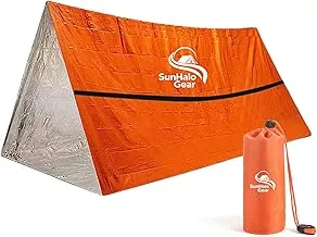 Tienda de supervivencia de emergencia, tienda de campaña de emergencia para 1 o 2 personas con silbato de emergencia, tienda de campaña de tubo salvavidas para camping, senderismo, mochilero