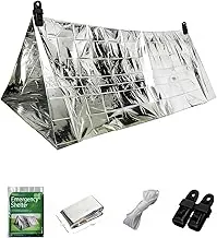 Tienda de supervivencia de emergencia Tienda de campaña de tubo Mylar para 2 personas, resistente al viento y al agua, para todo tipo de clima, equipo de supervivencia imprescindible para camping