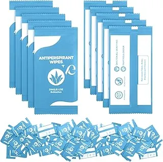Timgle 300 toallitas desodorantes antitranspirantes a granel envueltas individualmente, aroma limpiador y refrescante para viajes, antisudor, para adultos, mujeres, hombres, cara, axilas, cuerpo, desodorizante, sin hogar (azul)