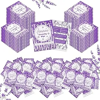 Tondiamo 200 toallitas húmedas femeninas para mujeres envueltas individualmente, toallitas desechables tamaño viaje, relajantes, limpieza personal, ingredientes naturales para uso diario femenino (lavanda)