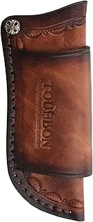 Tourbon - Funda plegable para cuchillos de bolsillo de 4.3 pulgadas, soporte portátil de cuero para cuchillos con lazo para cinturón para camping, caza, selva