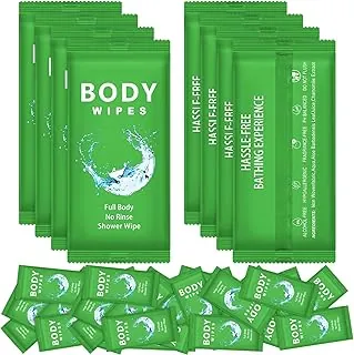 Treela 300 Pcs Toallitas de Cuerpo Grandes a Granel Desodorante Tamaño de Viaje para Suministros de Paquete de Cuidado para Personas Sin Hogar Envueltas Individualmente Adultos Baño Sin Enjuague
