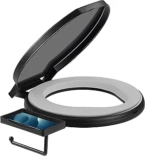 TRIPTIPS Inodoro portátil con almohadilla suave, tapa giratoria de 5 galones, asiento de inodoro para camping para adultos y niños para cubo de 5 galones