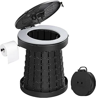 TRIPTIPS Upgrade Retractable Portable Toilet Travel Toilet Adjustable Height Camping Toilet Portable Potty for Adults Kids, Foldable Portable Toilet for Camping/Car