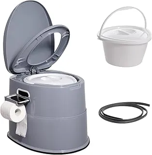 VEVOR Inodoro de autocaravana para campamento, inodoro portátil con cubo interior desmontable de 1.3 galones y soporte de papel extraíble, cómoda con tapas dobles, inodoro de viaje para acampar al aire libre, coche, viajes largos por carretera