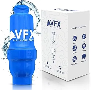 VFX - Filtro de agua portátil todo en uno, purificador de agua de supervivencia para camping, senderismo, mochilero y preparación de emergencia con sistema de gravedad