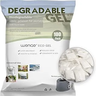 Wenge Poo Gel para inodoro portátil para camping, paquete de 100 unidades de orina súper absorbente, solidificante, polvo de gelificación de residuos líquidos y desodorizante, gel ecológico para inodoro portátil para artículos esenciales de inodoro de emergencia