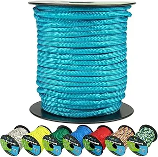 West Coast Paracord Bobinas de cuerda paracaídas de 550 libras – Cuerda táctica de paracaídas tipo III de 7 hebras para senderismo, campamento y pesca – Turquesa (30.5 m)