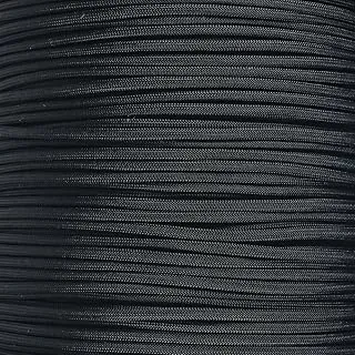 West Coast Paracord Manguitos de pie y carretes de cuerda negra tipo III de 7 hebras 550 Paracord - Negro (500 pies)