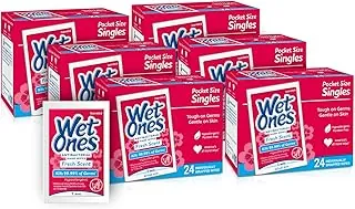 Wet Ones Toallitas antibacterianas para manos, aroma fresco | Envueltas individualmente, 24 unidades (paquete de 6)