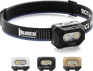 WUBEN Linterna frontal LED H4 recargable, 800 lúmenes súper brillante, linterna frontal impermeable IP68 con sensor de movimiento, linterna frontal con 10 modos con luz roja, para camping, pesca y