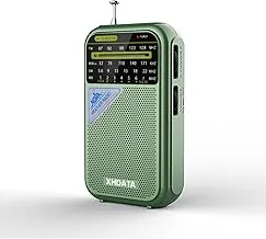 XHDATA D221 NOAA Radio Meteorológica Portátil AM FM de Onda Corta, Receptor de Radio Transistor Operado con 2 Baterías AA, Excelente Recepción para Emergencias, Huracanes, Regalo, Paseos y Hogar