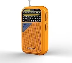 XHDATA D221 NOAA Radio Meteorológica Portátil AM FM Receptor de Radio de Onda Corta, Operada con 2 Baterías AA, Radio de Transistor con Excelente Recepción para Emergencia, Huracán, Regalo, Caminata y